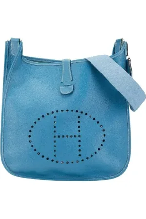 Hermès Pre-owned, Dame, Blå, ONE SIZE, Uld, Pre-owned Laeder skuldertasker