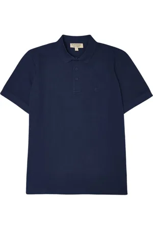 Burberry Top, Herre, Blå, XL, Bomuld, Navy Cotton Polo Skjorte