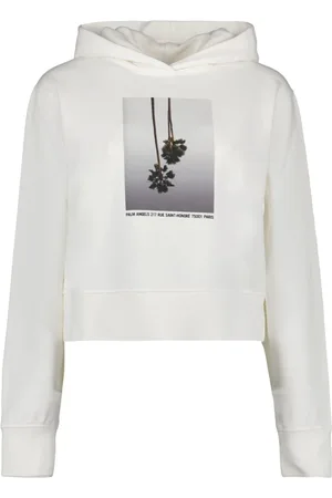 Palm Angels Sweathshirts & Hoodies, Dame, Hvid, S, Bomuld, Mirage hættetrøje
