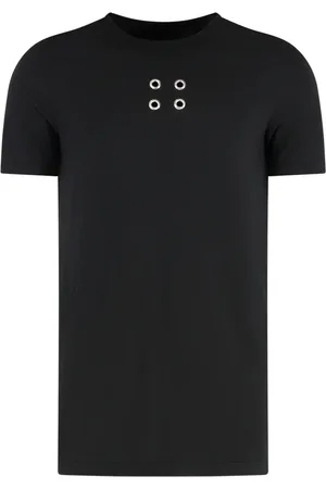 Rick Owens Top, Herre, Sort, 2XL, Bomuld, Bomuld Crew-neck T-shirt Metal Eyelets