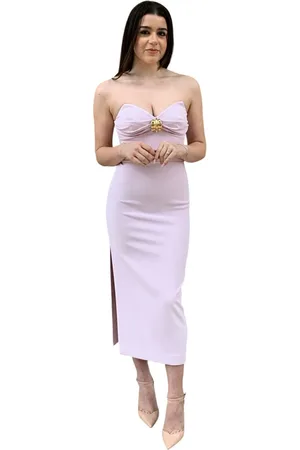 Elisabetta Franchi Kjole, Dame, Lyserød, XL, Uld, Stilfuldt Bland af Polyester og Elastan