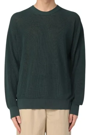 Roberto Collina Strik, Herre, Grøn, M, Bomuld, Grøn Raglan Sweater