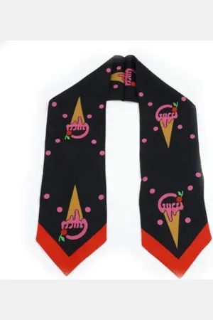 Gucci Pre-owned, Dame, Flerfarvet, ONE SIZE, Uld, Pre-owned Silke trklaeder