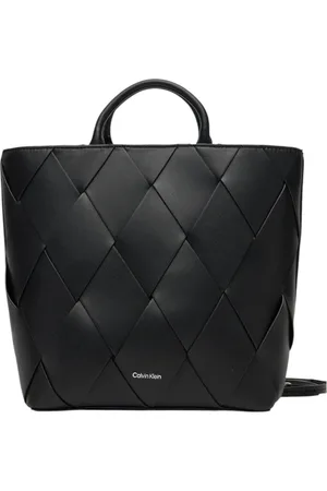 Calvin Klein Taske, Dame, Sort, ONE SIZE, Uld, Elegant Vævet Mellemstor Tote Taske