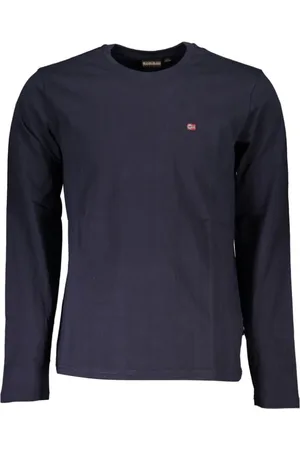 Napapijri Top, Herre, Blå, S, Broderet Logo Langærmet T-Shirt
