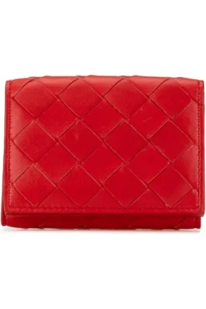 Bottega Veneta Pre-owned, Dame, Rød, ONE SIZE, Tyl, Pre-owned Laeder punge