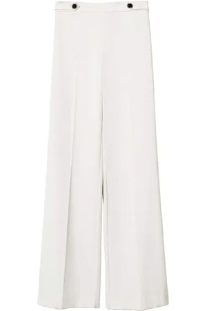 Twin-Set Bukser, Dame, Hvid, M, Elegant bukser med MADREPERLA-detalje