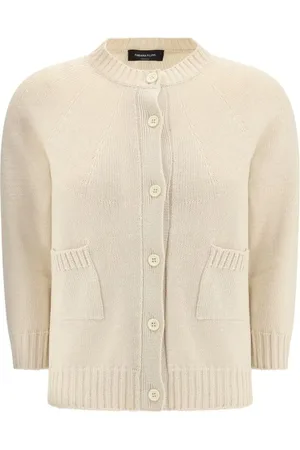 Fabiana Filippi Strik, Dame, , M, Bomuld, Ribbet Bomuld Cardigan med Knaplukning