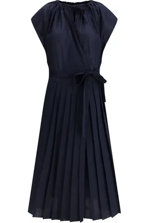 Fabiana Filippi Kjole, Dame, Blå, XS, Delikat Midi Kjole med Ruffles