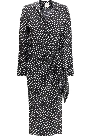 Crida Milano Kjole, Dame, Sort, S, Polkaprikket Wrap Kjole