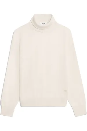 Céline Strik, Dame, , S, Uld, Hvid Uld Sweater Elegant Broderi