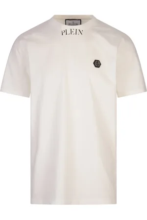 Philipp Plein Top, Herre, Hvid, M, Bomuld, Hvide bomuldst-shirts og polos