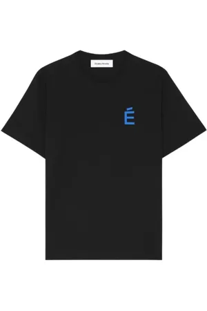 Etudes Top, Herre, Sort, S, Bomuld, Logo Print Sort T-shirts og Polos