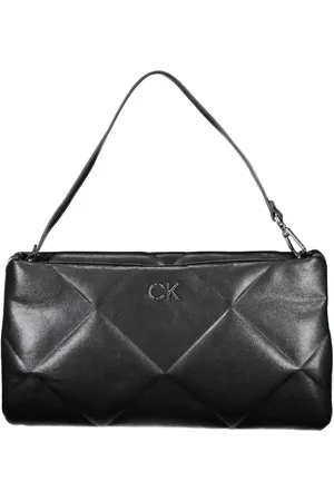 Calvin Klein Taske, Dame, Sort, ONE SIZE, Polyester, Sort Polyester Håndtaske med Applikation