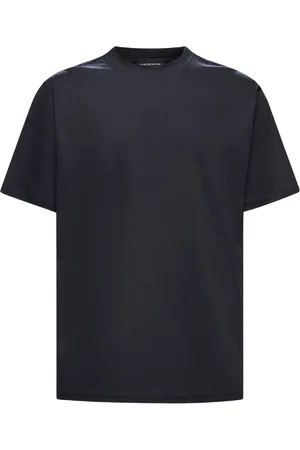 SALVATORE SANTORO Top, Herre, Sort, XL, Bomuld, Sort bomulds T-shirt med rund hals