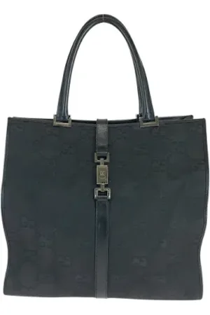 Gucci Pre-owned, Dame, Sort, ONE SIZE, Tyl, Pre-owned Canvas totes