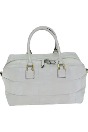 Fendi Pre-owned, Dame, Hvid, ONE SIZE, Uld, Pre-owned Laeder fendi-tasker