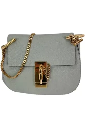 Chloé Pre-owned, Dame, Blå, ONE SIZE, Uld, Pre-owned Laeder skuldertasker