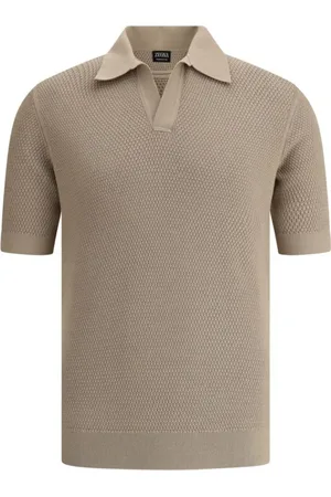 Ermenegildo Zegna Top, Herre, Brun, M, Elegant Strikket Polo Skjorte