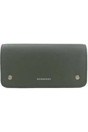 Burberry Pre-owned, unisex, Grøn, ONE SIZE, Tyl, Pre-owned Laeder punge