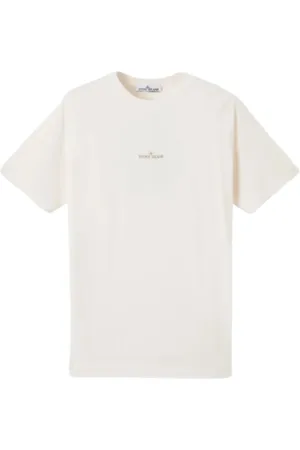 Stone Island Top, Herre, Hvid, 2XL, Bomuld, Bomuld Jersey Kortærmet T-shirt