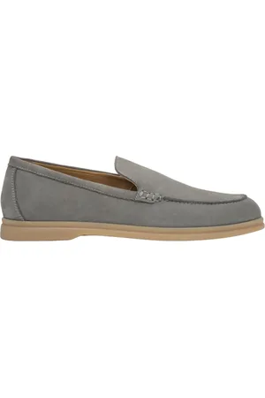 Estro Sko, Herre, Grå, 42 EU, Læder, Herres grå loafers lavet af ægte italiensk nubuck