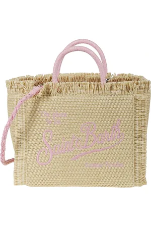 MC2 SAINT BARTH Taske, Dame, , ONE SIZE, Uld, Strå Colette Taske med Broderet Logo