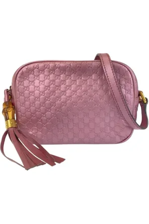 Gucci Pre-owned, Dame, Lyserød, ONE SIZE, Uld, Pre-owned Laeder crossbody-tasker