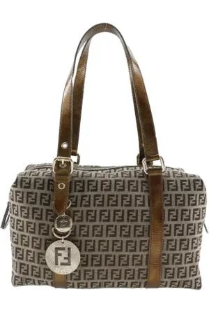 Fendi Pre-owned, Dame, Brun, ONE SIZE, Uld, Pre-owned Canvas crossbody-tasker