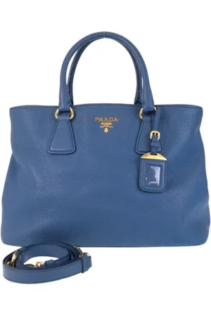 Prada Pre-owned, Dame, Blå, ONE SIZE, Uld, Pre-owned Laeder totes