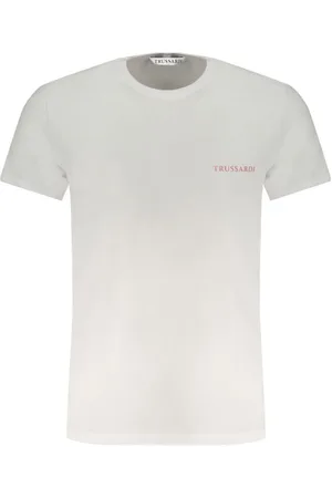 Trussardi Top, Herre, Hvid, L, Bomuld, Bomuld Logo Print Kortærmet T-shirt