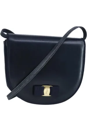Salvatore Ferragamo Pre-owned, Dame, Blå, ONE SIZE, Uld, Pre-owned Laeder skuldertasker