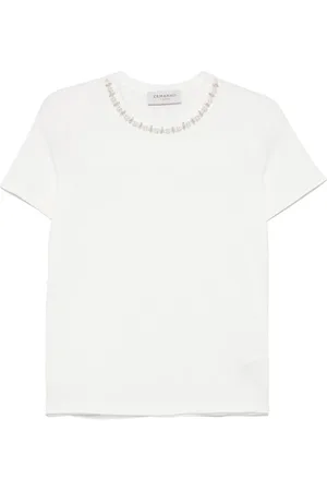 ERMANNO SCERVINO Top, Dame, Hvid, S, Kortærmet T-shirt med applikationer