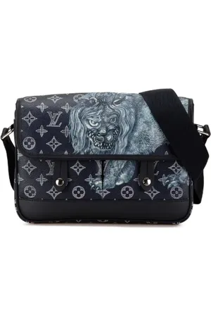 LOUIS VUITTON Pre-owned, Herre, Blå, ONE SIZE, Uld, Pre-owned Canvas crossbody-tasker