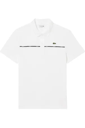 Lacoste Top, Herre, Hvid, XL, Bomuld, Grafisk Polo med Logo Trim