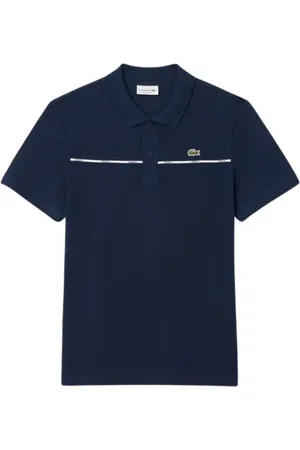 Lacoste Top, Herre, Blå, L, Bomuld, Grafisk Polo med Logo Trim