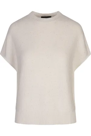 Fabiana Filippi Strik, Dame, Hvid, S, Bomuld, Hvid Bomuld Hør Bluse