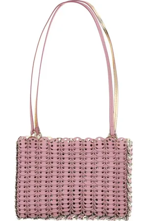 Paco rabanne Taske, Dame, Lyserød, ONE SIZE, Uld, Vendbar skuldertaske med skivedetalje