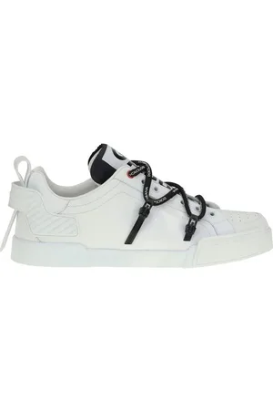 Dolce & Gabbana Sko, Herre, Hvid, 45 EU, Læder, Portofino Sneakers
