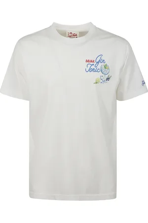 MC2 SAINT BARTH Top, Herre, Hvid, M, Bomuld, Hvid Bomulds T-shirt med Logo Print