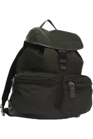 Prada Pre-owned, Dame, Grøn, ONE SIZE, Uld, Pre-owned Laeder rygsaekke