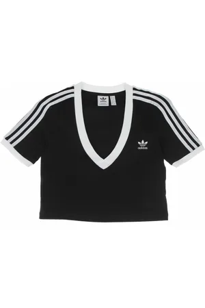 adidas Top, Dame, Sort, 2XL, Bomuld, Klassisk Cropped T-shirt