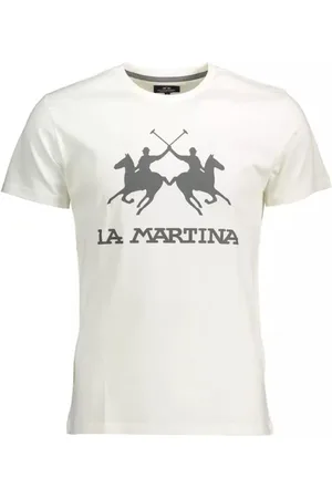 La Martina Top, Herre, Hvid, 3XL, Bomuld, Stilfuld T-shirt i bomuld med logo-print
