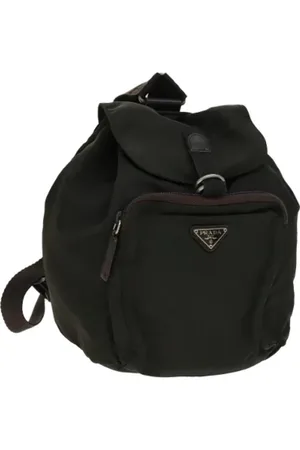 Prada Pre-owned, Dame, Brun, ONE SIZE, Nylon, Pre-owned nylon rygsaekke