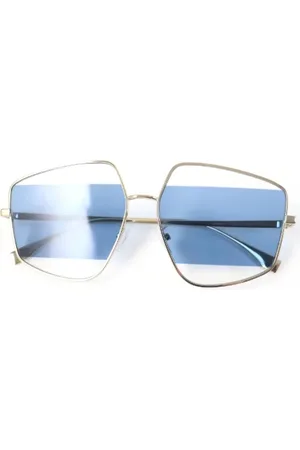 Fendi Pre-owned, Dame, Blå, ONE SIZE, Pre-owned Metal solbriller