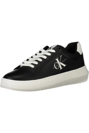 Calvin Klein Sko, Dame, Sort, 37 EU, Uld, Sporty sorte damesneakers med logoprint