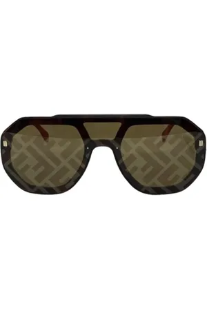 Fendi Pre-owned, Dame, Sort, ONE SIZE, Uld, Pre-owned Plast solbriller