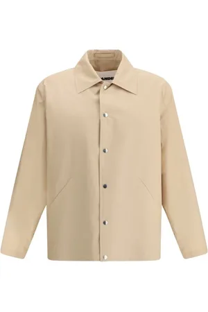 Jil Sander Skjorte, Herre, , M, Bomuld, Monogram Bomuld Jakke med Trykknapper