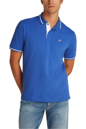 Tommy Hilfiger Top, Herre, Blå, XL, Bomuld, Raffineret Polo med Kontrastdetaljer