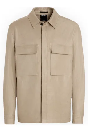 Ermenegildo Zegna Jakke, Herre, , L, Linned, Linned Overshirt